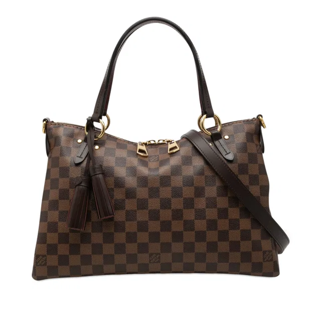 Brown Louis Vuitton Damier Ebene Lymington Satchel in Brown Canvas from Designer Revival