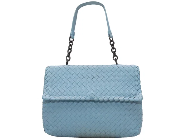 Light Blue Bottega Veneta Intrecciato Leather Handbag in Blue Woven leather from Designer Revival