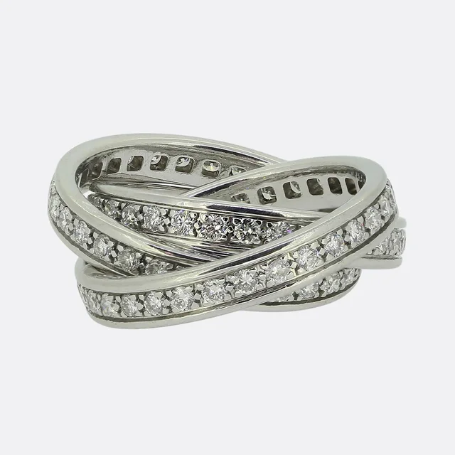 Cartier Trinity Diamond Ring Size H (46.5) from The Vintage Jeweller