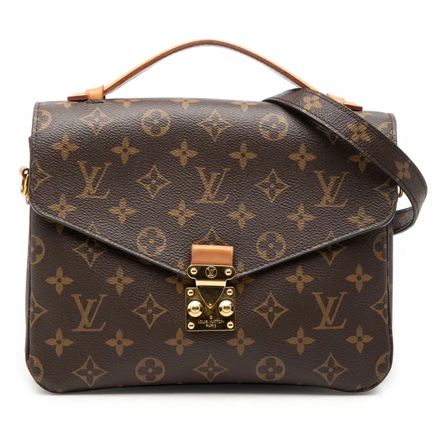 Brown Louis Vuitton Monogram Pochette Metis Satchel in Brown Coated canvas from Designer Revival