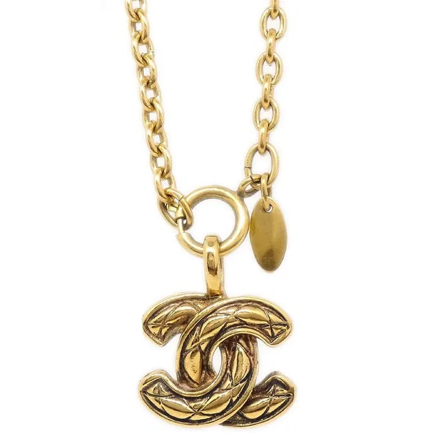 Chanel 1986-1994 Quilted CC Chain Necklace 3858 from AMORE Vintage Tokyo