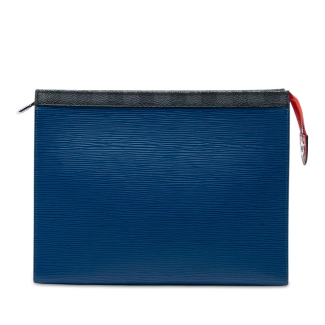 Blue Louis Vuitton Epi Damier Graphite Pochette Voyage MM Clutch Bag in Blue Canvas from Designer Revival