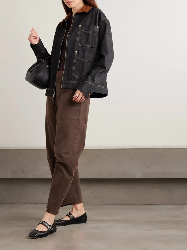 SLVRLAKE Casey suede-trimmed denim jacket in Blue, photo 2 of 2 from NET-A-PORTER (Canada)