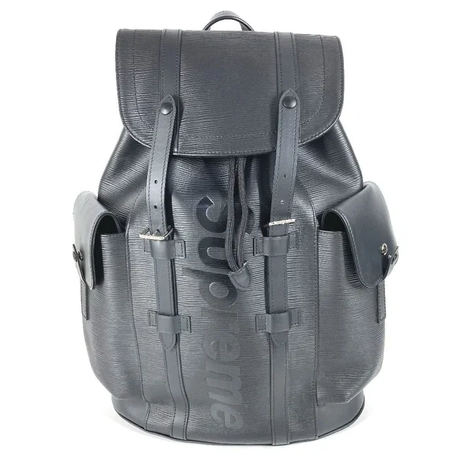 Louis Vuitton Backpack Christopher PM Epi Leather Noir Black in Black Leather from The Reluxe