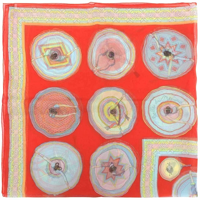 Hermès Carre 90 Belles du Mexique Scarf Red/Multi in Red Silk from VINTAGE QOO TOKYO, photo 2 of 2