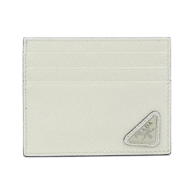 Prada Card Case Card Holders White in White Saffiano leather from The Reluxe