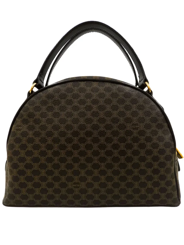 Celine Macadam pattern handbag black/brown from VINTAGE QOO TOKYO, photo 2 of 10