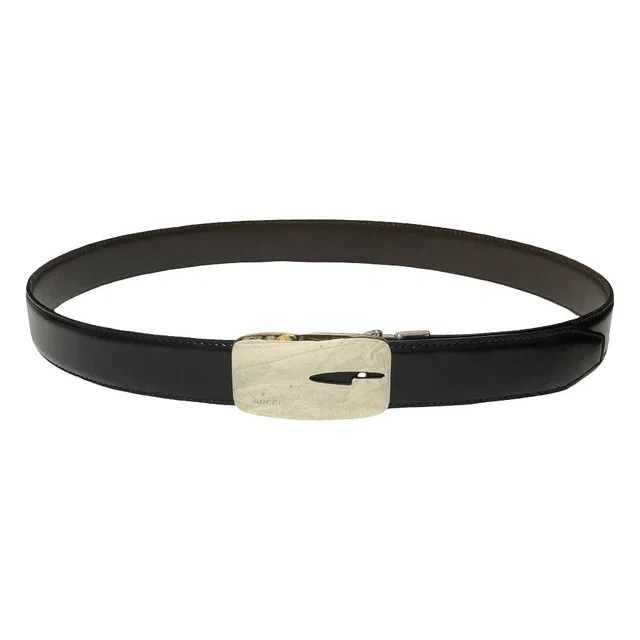 Gucci G Logo Leather Reversible Belt Black Brown in Black Leather from The Reluxe