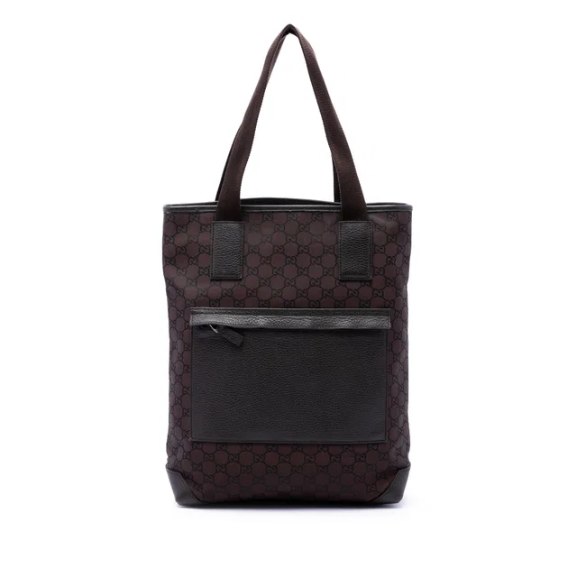Brown Gucci GG Nylon Tote in Brown Nylon from Designer Revival