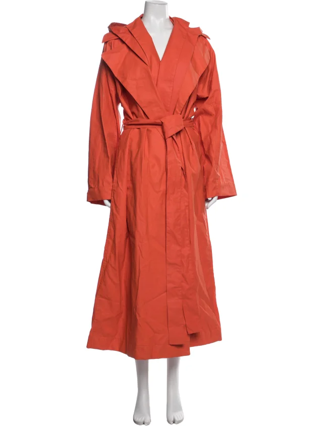 The Row Linen Trench Coat in orange from The RealReal