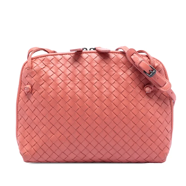 Pink Bottega Veneta Nappa Intrecciato Nodini Crossbody in Pink Nappa leather from Designer Revival, photo 1 of 1
