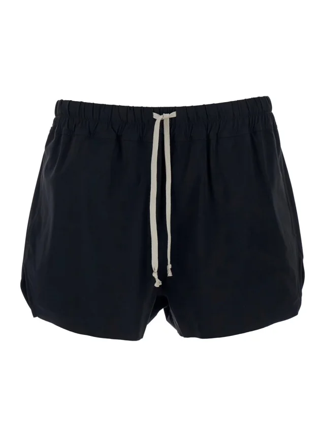 One-Piece Swimsuit with Elastic Waist and Drawstring in Black Tech Fabric for Men in Black, image 1 of 1 from Gaudenzi Boutique