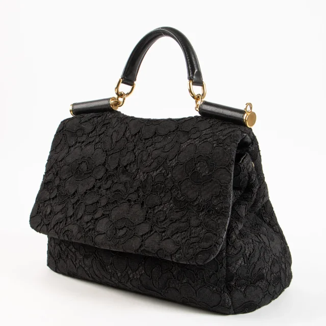 Dolce & Gabbana Black Lace Large Sicily Bag in Black from Labellov, photo 3 of 8