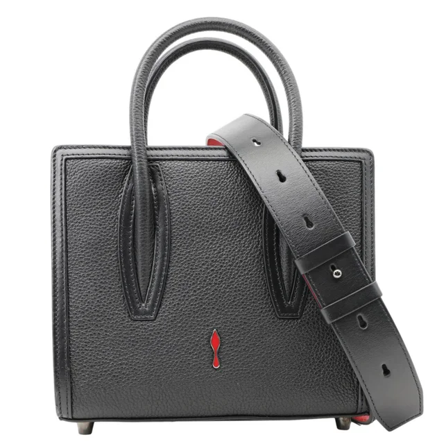 Christian Louboutin Paloma Mini Leather Tote Bag Black in Black Leather from Dallas Designer Handbags