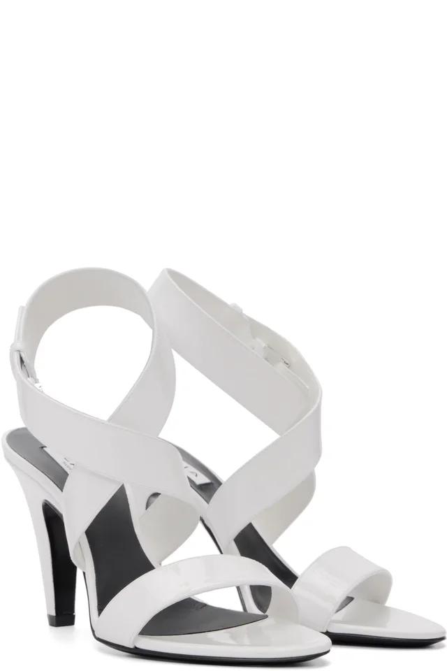 ALAÏA White Cone Heeled Sandals, photo 4 of 4 from SSENSE
