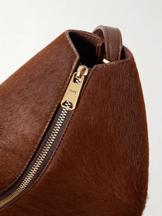 KHAITE Lina medium calf hair shoulder bag - brown - One Size in Brown 100% Leather, photo 4 of 6 from NET-A-PORTER (Canada)