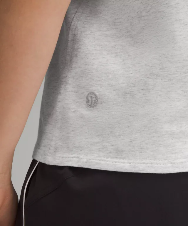 lululemon Organic Cotton Straight-Hem Crewneck T-Shirt in Heathered Core Ultra Light Grey, photo 5 of 5 from lululemon