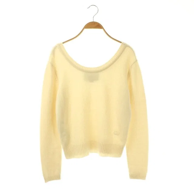 Gucci GG Embroidery Cashmere Knit Sweater Pullover S Light Beige in Beige Cashmere from The Reluxe