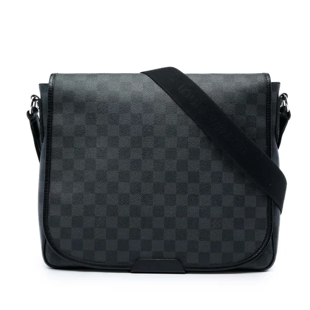 Black Louis Vuitton Damier Graphite Renzo Crossbody Bag in Black Canvas from Designer Revival