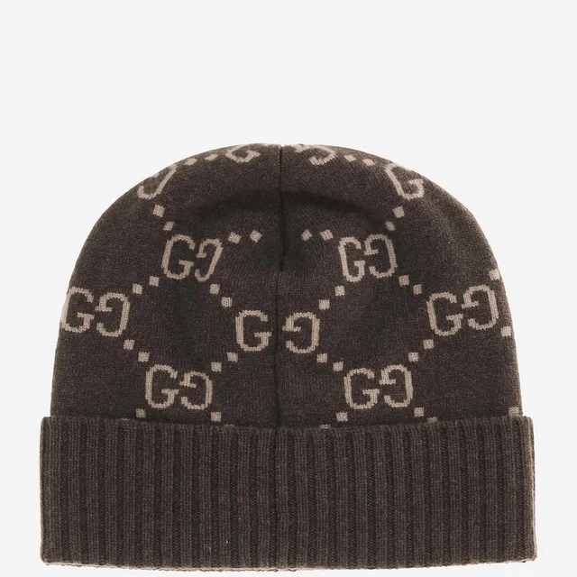 Gucci 811392 Gg Cashmere Beanie — Brown Beanies in Brown Cashmere from HEWI