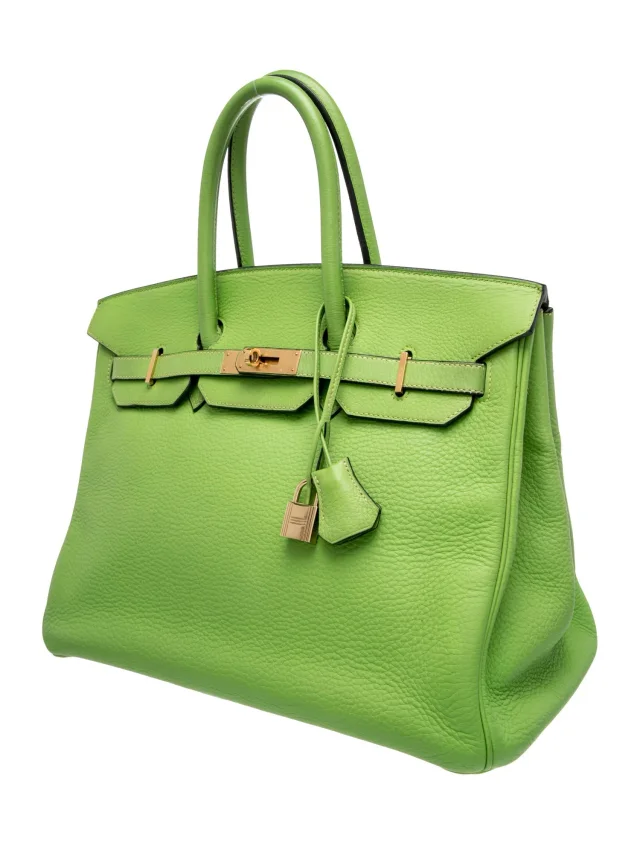 Hermès Clemence Birkin 35 in green Clemence leather from The RealReal, photo 3 of 6