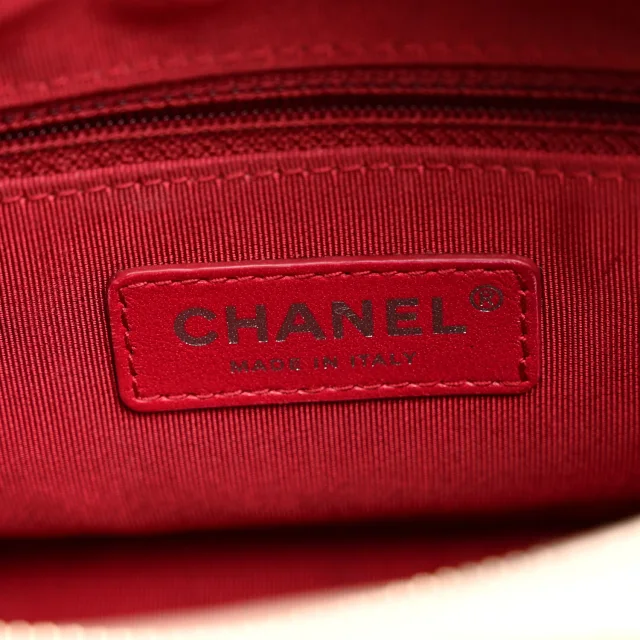Chanel Aged Calfskin Chevron Quilted Small Gabrielle Hobo Ivory in White Calfskin from FASHIONPHILE, photo 6 of 12