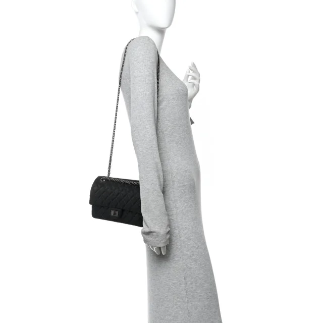 Chanel Aged Calfskin Quilted 2.55 Reissue 225 Flap Black in Black Calfskin from FASHIONPHILE, photo 2 of 10