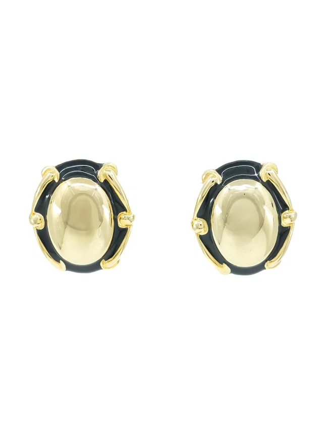 Givenchy Enamel Button Earrings from Arcade Vintage