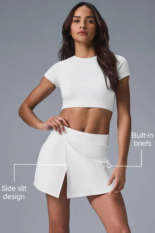 Alo Yoga Alosoft Backspin Skirt - White in White, photo 3 of 5 from Alo Yoga