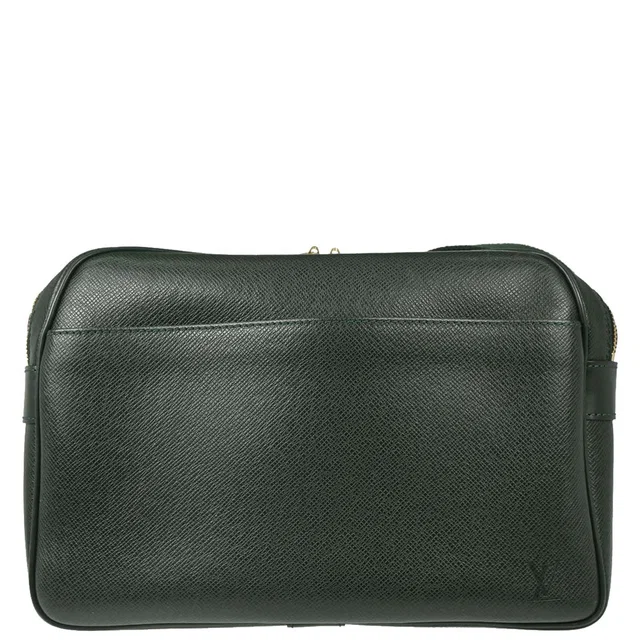 Louis Vuitton 1997 Green Taiga Reporter PM Shoulder Bag M30154 in Green Leather from AMORE Vintage Tokyo