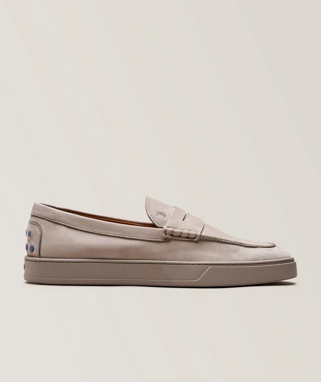 Classic Suede Penny Loafers in Grey, image 1 of 1 from Harry Rosen