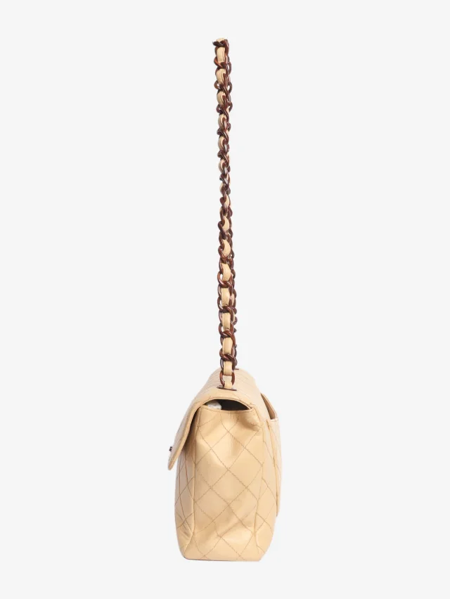 Chanel vintage 2000 lambskin flap bag in Beige Lambskin from Sign of the Times, photo 4 of 8