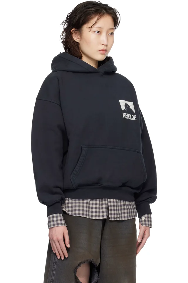 Rhude Black Moonlight Pack Hoodie, photo 2 of 4 from SSENSE