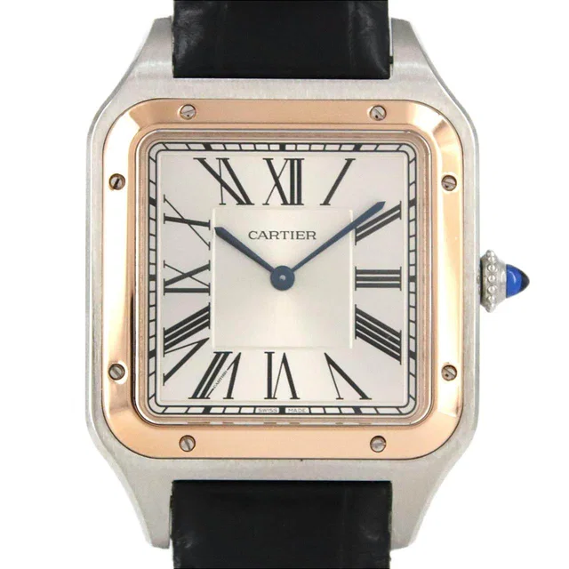 Cartier Santos Dumont XL Stainless Steel Pink Gold Watch in Pink from LuxUness