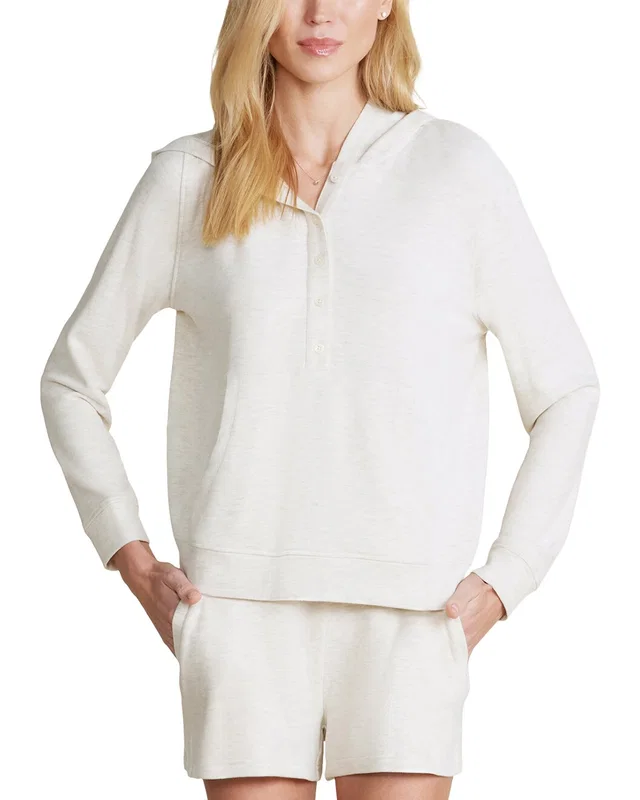Barefoot Dreams MC Brushed Fleece Henley Hoodie, image 1 of 1 from Rue La La