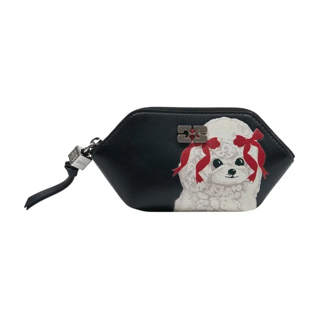 GANNI Coin Purse — Black Lambskin Purses in Black Lambskin from HEWI