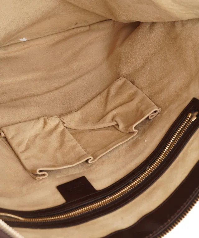 Gucci Large Brown Suede Attache Shoulder Bag in Brown Suede from Luxury Promise, photo 13 of 13