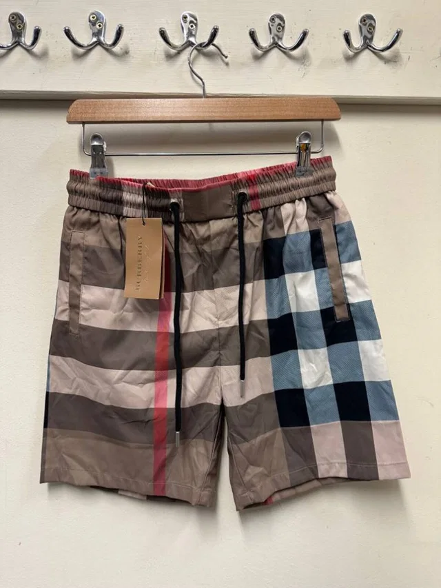 Burberry Check Swim Shorts Archive Beige Size: M in Beige Polyester from Oxfam Online Shop