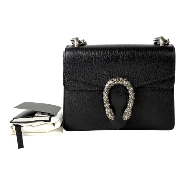 Gucci Dionysus Black Leather Mini in Black Leather from Luxury Promise