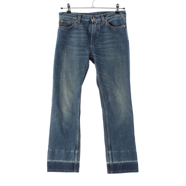 Celine Phoebe Philo Era Long Button Skinny Denim Pants 2 Blue 34 in Blue Denim from The Reluxe