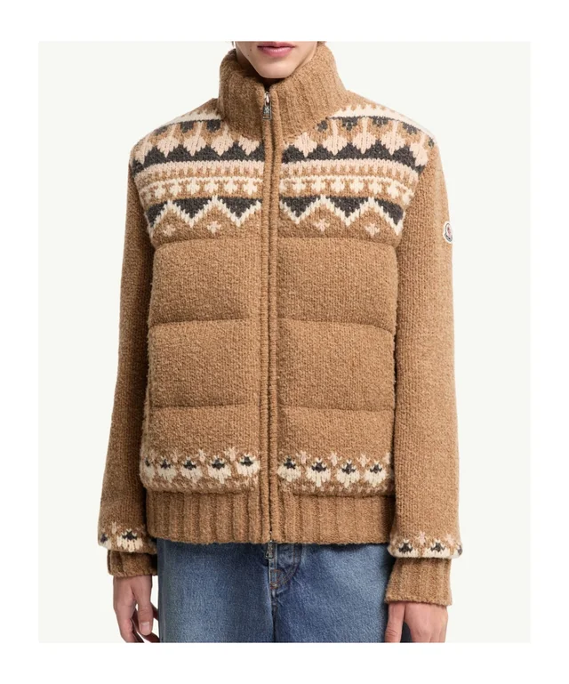 Moncler Geometric Bouclé Down Cardigan, photo 2 of 6 from SENSER
