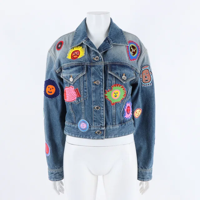 Louis Vuitton x Kusama Yayoi cropped denim jacket from GUGUS