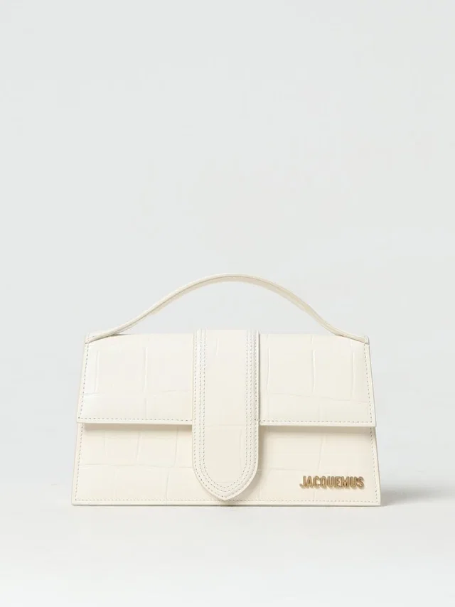 Jacquemus Ivory Cocco Le Grand Bambino Handbag in White Leather from HEWI