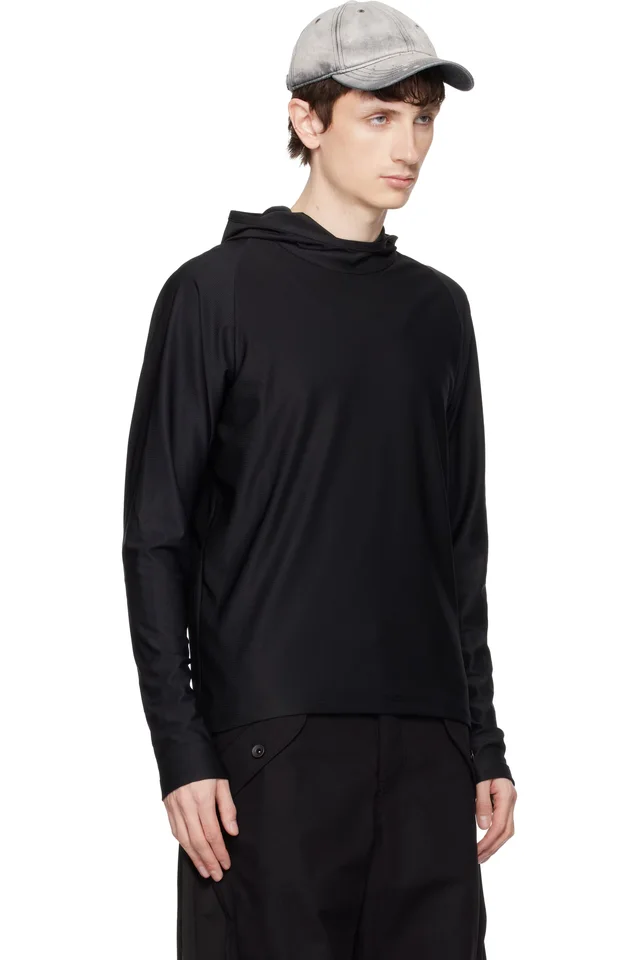 FFFPOSTALSERVICE Black Emishi Long Sleeve Hoodie, photo 2 of 3 from SSENSE