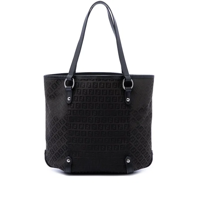 Brown Fendi Zucchino Canvas Tote in Brown Canvas from Designer Revival