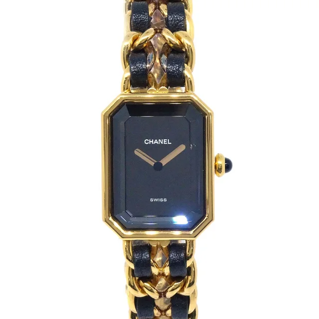 Chanel Premiere Watch Gold #XL in Gold Leather from AMORE Vintage Tokyo