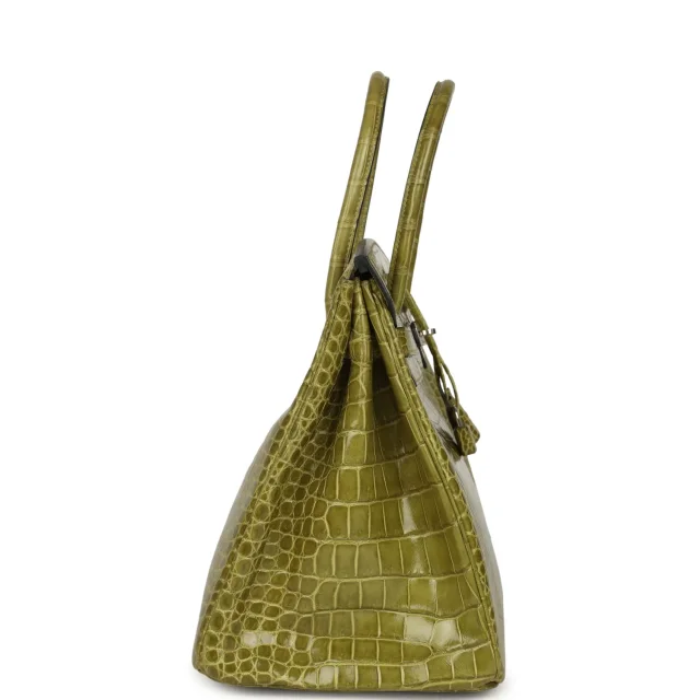 Hermès Birkin 35 Vert Anis Shiny Porosus Crocodile Palladium Hardware in Green Exotic from Madison Avenue Couture, photo 3 of 9