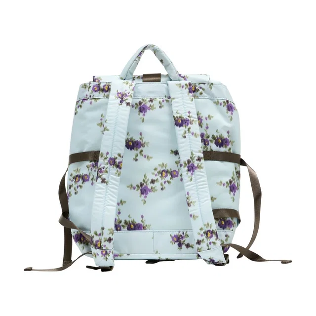 GANNI Floral-Print Recycled Synthetic Backpack — Blue in Blue from HEWI