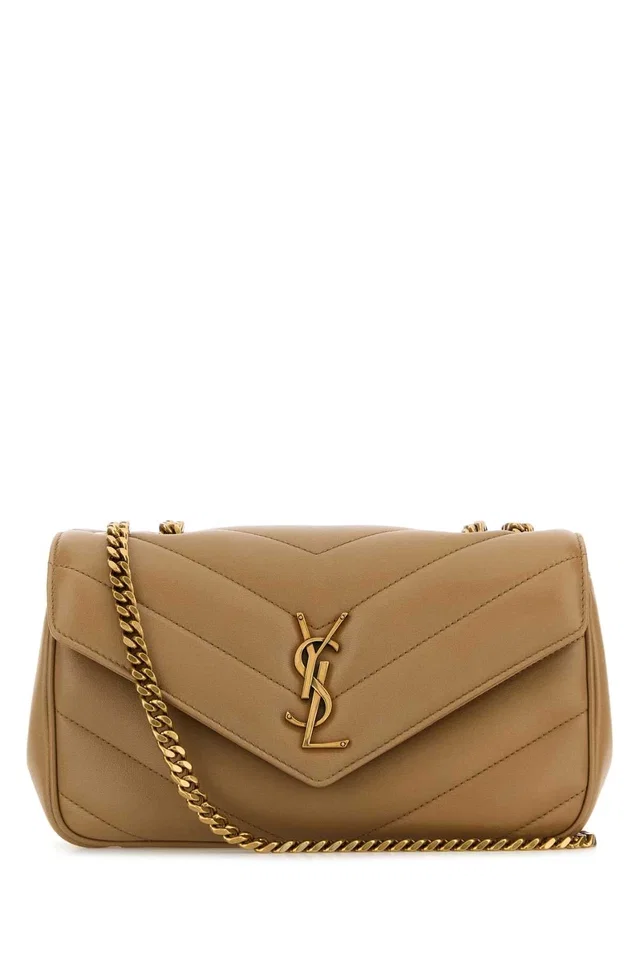 Saint Laurent Loulou Shoulder Bag — Beige in Beige Lambskin from HEWI