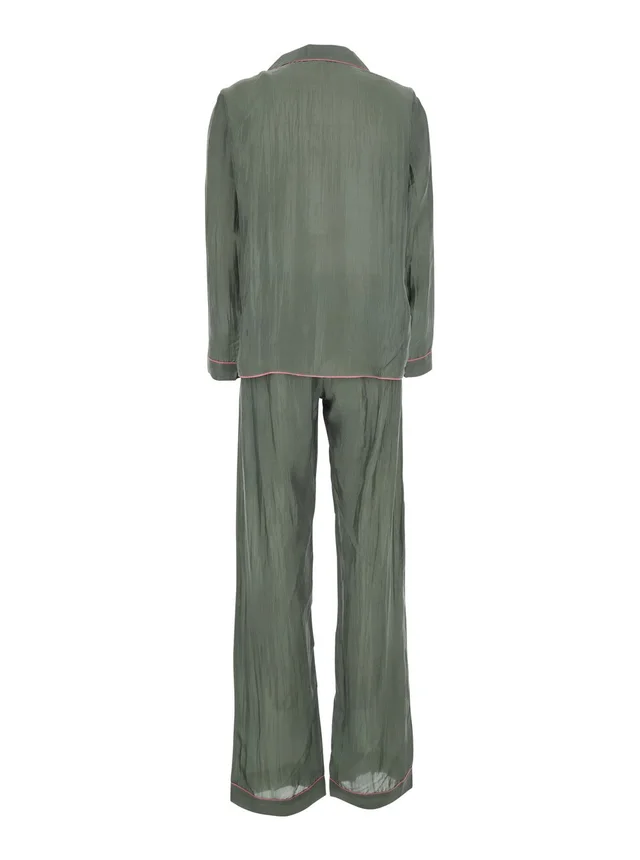 THE ROSE IBIZA green Suit with shirt and Pants in silk blend Woman in Green, photo 4 of 6 from Gaudenzi Boutique